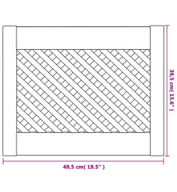 Portes d'armoires en treillis 2 pcs 49,5x39,5 cm pin massif