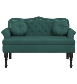 Banc avec coussins vert foncé 120,5x65x75 cm velours