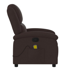 Fauteuil de massage inclinable Marron foncé Tissu