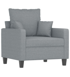 Fauteuil avec repose-pied Gris clair 60 cm Tissu