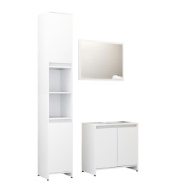 Ensemble de meubles de salle de bain 3 pcs Blanc Aggloméré