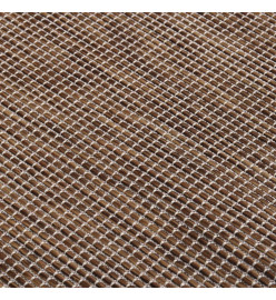 Tapis à tissage plat d'extérieur 140x200 cm Marron