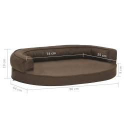 Matelas de lit ergonomique pour chien 90x64 cm Aspect de lin