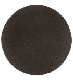 Tapis tressé réversible Anthracite et naturel 180 cm Jute Rond