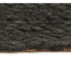 Tapis tressé réversible Anthracite et naturel 180 cm Jute Rond