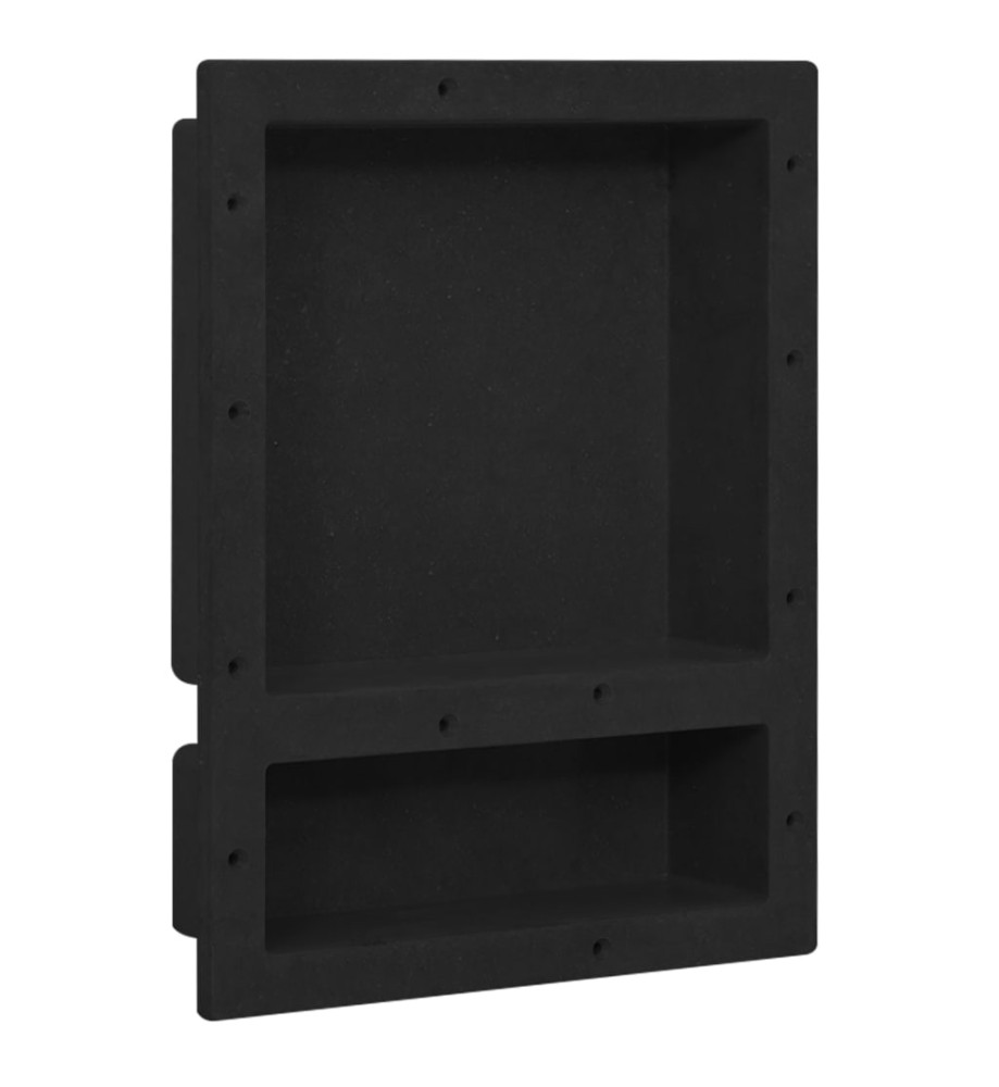 Niche de douche avec 2 compartiments Noir mat 41x51x10 cm