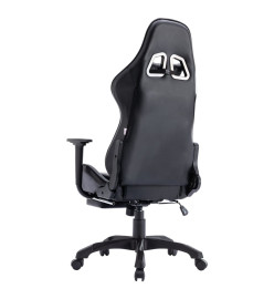 Fauteuil de jeux vidéo avec repose-pied Noir Similicuir