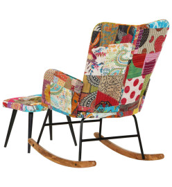 Chaise à bascule avec repose-pied Multicolore Toile patchwork