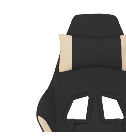 Chaise de jeu de massage Noir et crème Tissu