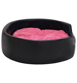 Lit pour chiens Noir et rose 69x59x19 cm Peluche et similicuir