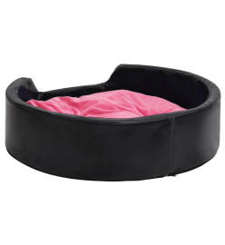 Lit pour chiens Noir et rose 69x59x19 cm Peluche et similicuir