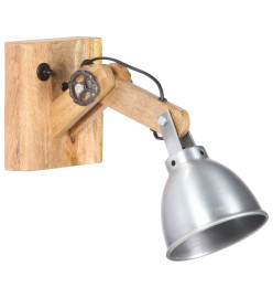 Lampe murale E27 Argenté Bois de manguier massif et fer