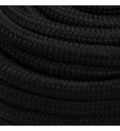 Corde de travail Noir 25 mm 50 m Polyester