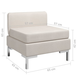 Canapé central sectionnel avec coussin Tissu Crème