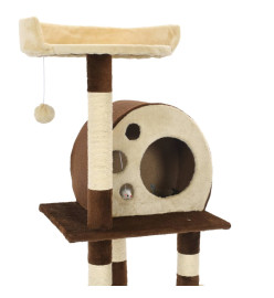 Arbre à chat avec griffoirs en sisal 127 cm Beige et marron