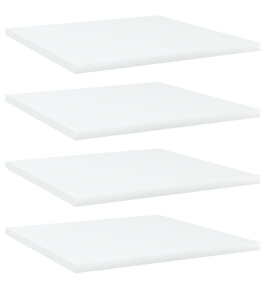 Panneaux de bibliothèque 4 pcs Blanc 40x40x1,5 cm Aggloméré