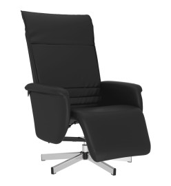 Fauteuil inclinable avec repose-pieds noir similicuir