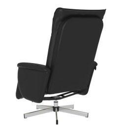 Fauteuil inclinable avec repose-pieds noir similicuir