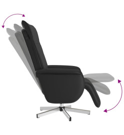 Fauteuil inclinable avec repose-pieds noir similicuir