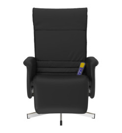 Fauteuil inclinable de massage repose-pieds noir similicuir