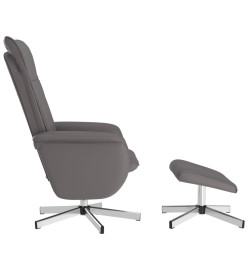 Fauteuil inclinable avec repose-pied gris similicuir