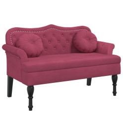 Banc avec coussins bordeaux 120,5x65x75 cm velours