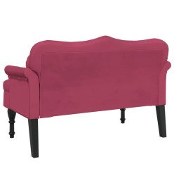 Banc avec coussins bordeaux 120,5x65x75 cm velours