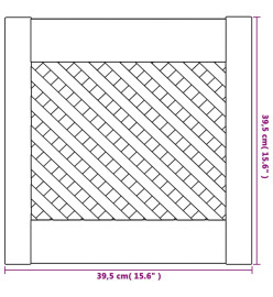 Portes d'armoires en treillis 2 pcs 39,5x39,5 cm pin massif