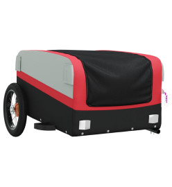 Remorque pour vélo noir et rouge 30 kg fer