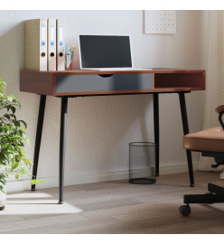 Bureau d'ordinateur avec tiroir marron 110x50x75 cm