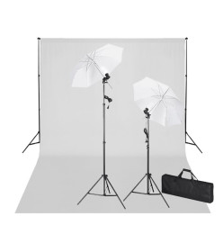 Kit de studio avec toile de fond blanche 600x300 cm et lumières