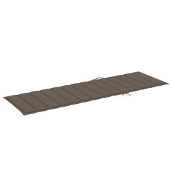 Chaise longue double et coussins taupe Pin imprégné