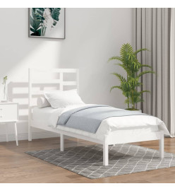 Cadre de lit Blanc Bois massif 100x200 cm