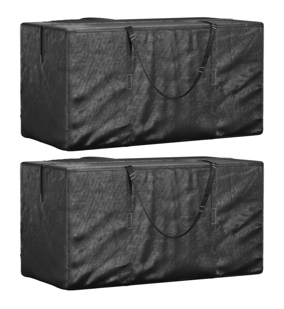 Sacs de rangement pour sapin de Noël 2 pcs noir polyéthylène