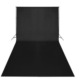 Kit de studio et toile de fond noire 600 x 300 cm et lumières