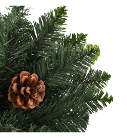 Arbre de Noël artificiel pré-éclairé pommes de pin vert 210 cm