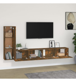 Ensemble de meubles TV 3 pcs Chêne fumé Bois d'ingénierie