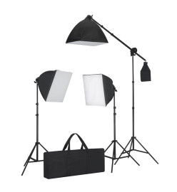 Kit de studio photo avec boîtes à lumière et toile de fond