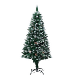 Sapin de Noël avec LED et pommes de pin et neige blanche 240 cm