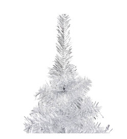 Arbre de Noël artificiel pré-éclairé/boules argenté 180 cm PET