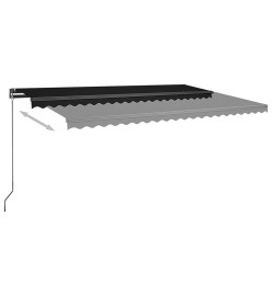 Auvent automatique capteur de vent et LED 500x350 cm Anthracite