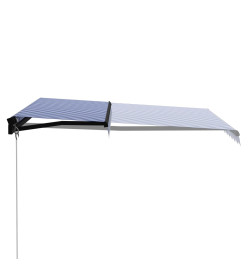 Auvent manuel rétractable 350x250 cm Bleu et blanc