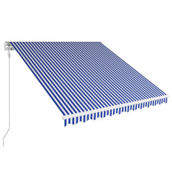 Auvent rétractable automatique 350x250 cm Bleu et blanc