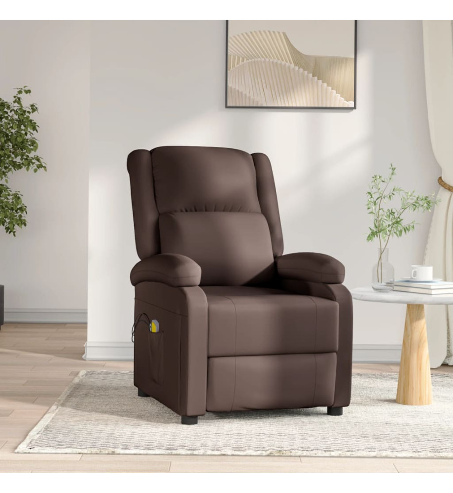 Fauteuil de massage électrique Marron Similicuir