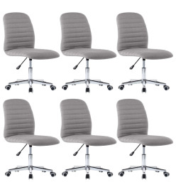 Chaises à manger lot de 6 gris clair tissu