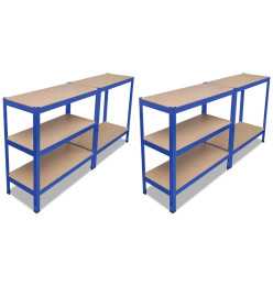 Étagère de rangement 2 pcs Bleu