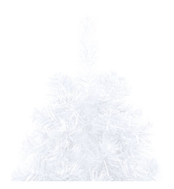 Sapin de Noël artificiel pré-éclairé moitié/support blanc 180cm