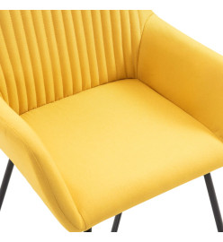 Chaises à manger lot de 6 jaune tissu