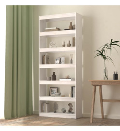 Bibliothèque/Séparateur de pièce Blanc 80x30x199,5cm Pin solide