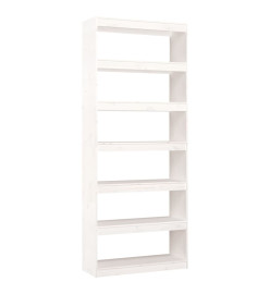 Bibliothèque/Séparateur de pièce Blanc 80x30x199,5cm Pin solide